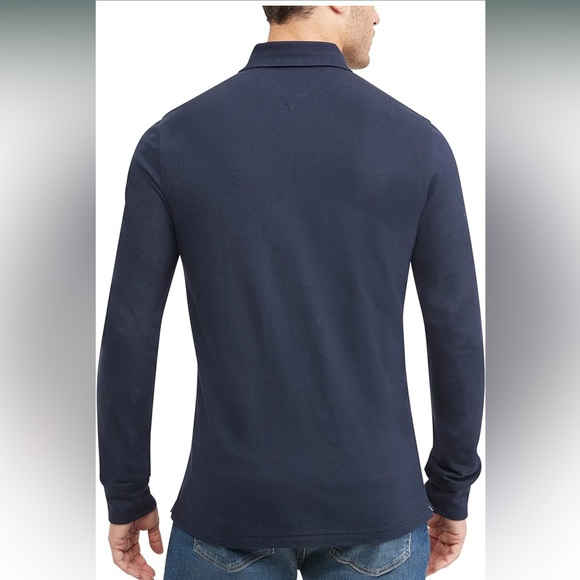 Tommy Hilfiger Men's Long Sleeve Polo Shirt in Regular Fit - Picture 3 of 6